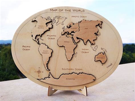 Map Wood Map Of The World